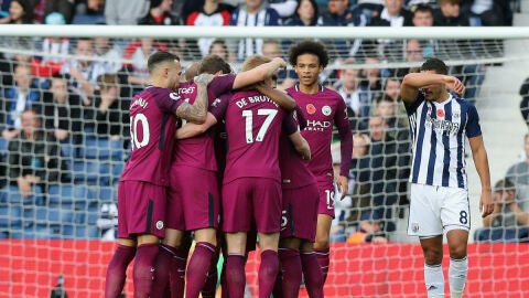 El Manchester City celebra un gol