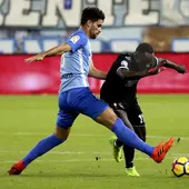 El centrocampista del Málaga, Adrián González. El centrocampista del Málaga, Adrián González.