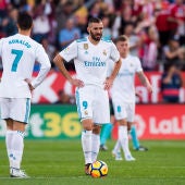Cristiano, Benzema y Kroos se lamentan tras un gol del Girona