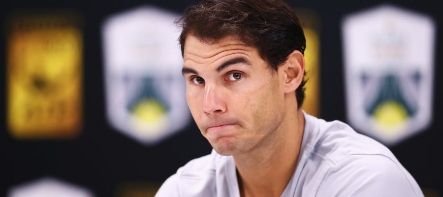 Rafa Nadal, durante la rueda de prensa Rafa Nadal, durante la rueda de prensa