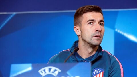 Gabi, durante la rueda de prensa