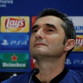 Ernesto Valverde, durante la rueda de prensa