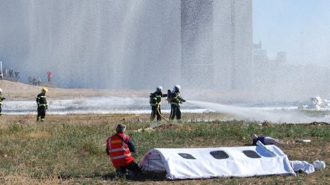 Simulacro de accidente a&eacute;reo en Elche