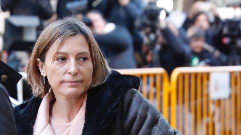La expresidenta del Parlament, Carme Forcadell, a su llegada al Tribunal Supremo
