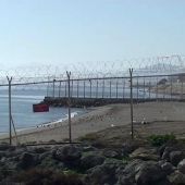 Imagen de televisión de la frontera de Ceuta