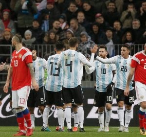 Los jugadores de la selección de Argentina celebran un gol Los jugadores de la selección de Argentina celebran un gol