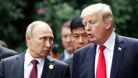 Los presidentes de Rusia, Vlad&iacute;mir Putin, y Estados Unidos, Donald Trump