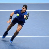 Rafa Nadal intenta llegar a un bola ante Goffin Rafa Nadal intenta llegar a un bola ante Goffin