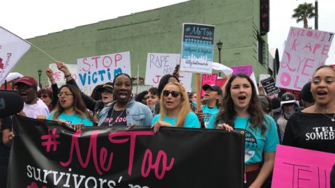 Cabecera de la marcha #Metoo