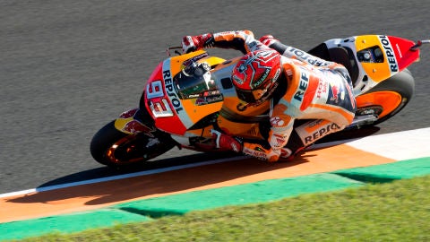 Marc M&aacute;rquez durante el circuito de Cheste