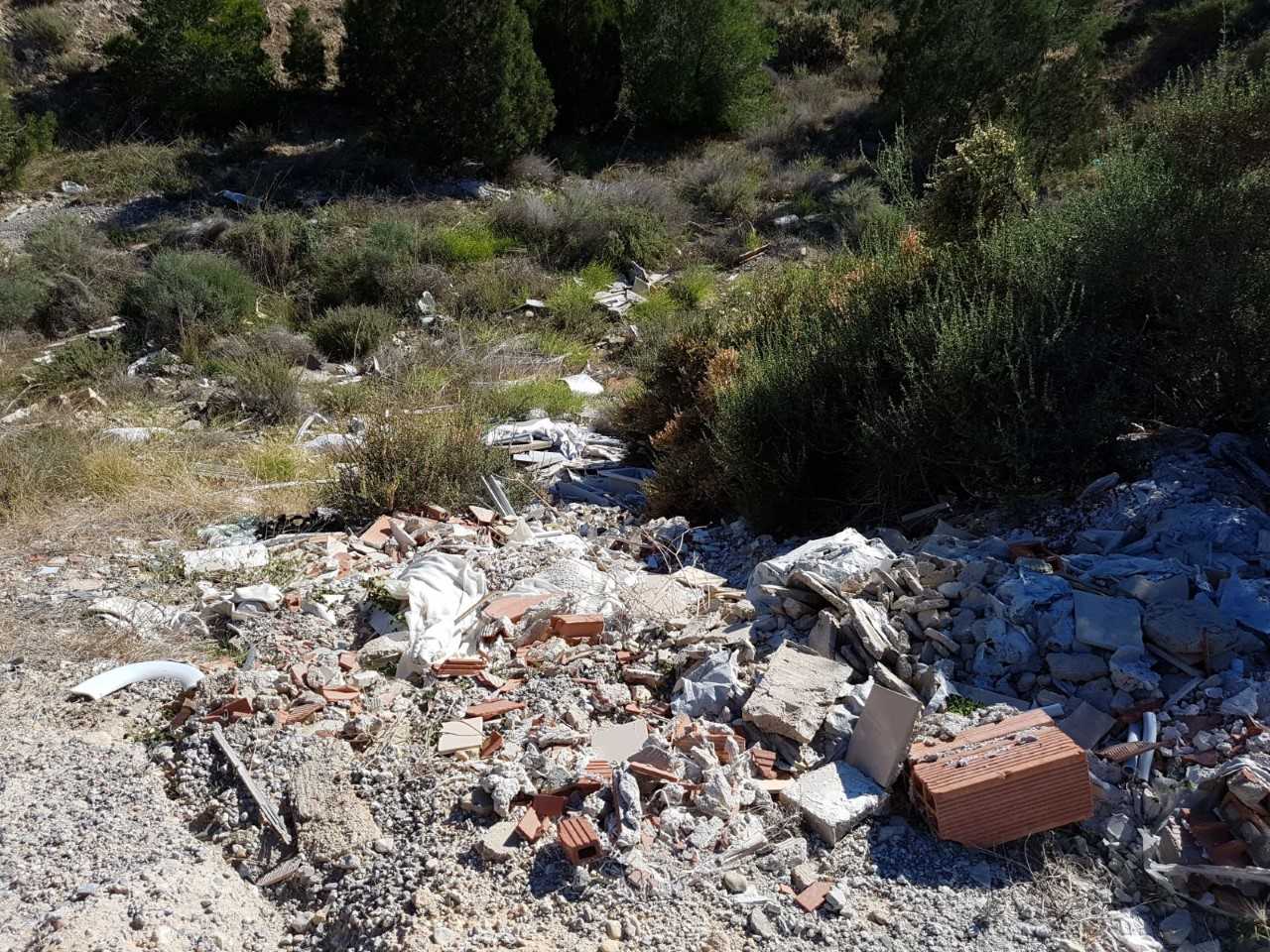 Lamentable imagen del entorno del Pantano de Elche por la acumulación de escombros Lamentable imagen del entorno del Pantano de Elche por la acumulación de escombros