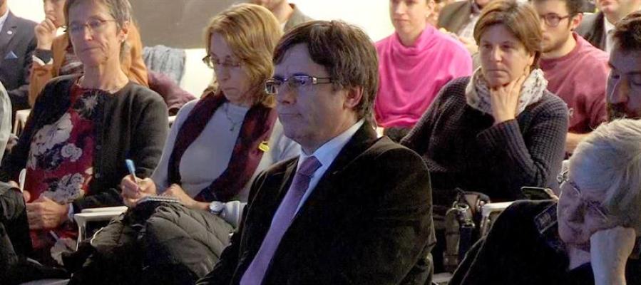 Imagen de televisión del expresidente de la Generalitat Carles Puigdemont Imagen de televisión del expresidente de la Generalitat Carles Puigdemont