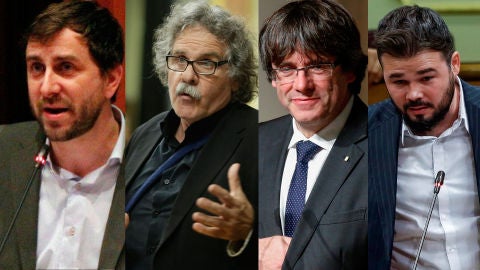 Toni Com&iacute;n, Joan Tard&aacute;, Carles Puigdemont y Gabriel Rufi&aacute;n