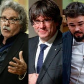 Toni Comín, Joan Tardá, Carles Puigdemont y Gabriel Rufián