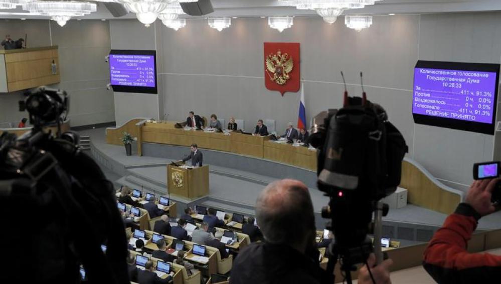 Medios de comunicación en el Parlamento de Rusia