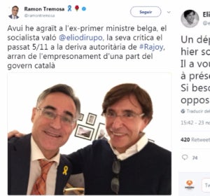 Twitter de Tremosa y Di Rupo Twitter de Tremosa y Di Rupo