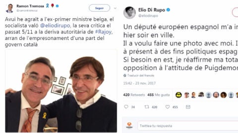 Twitter de Tremosa y Di Rupo