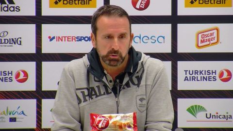 Joan Plaza, entrenador de Unicaja en rueda de prensa
