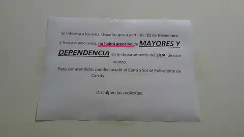 Cartel que hay en el centro social de Altabix Cartel que hay en el centro social de Altabix