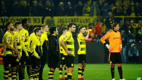 Los jugadores del Borussia, cariacontecidos Los jugadores del Borussia, cariacontecidos