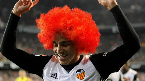 El delantero del Valencia, Rodrigo. El delantero del Valencia, Rodrigo.