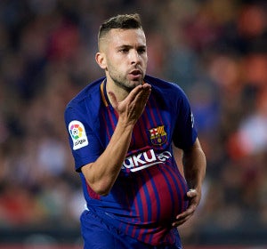 Jordi Alba celebra su gol con el Barcelona Jordi Alba celebra su gol con el Barcelona