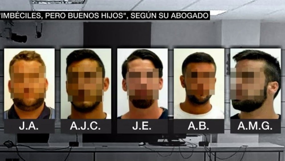 Los cinco miembros de 'La Manada', acusados de la supuesta violación grupal de San Fermín