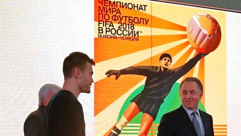 Lev Yashin, protagonista en el cartel del Mundial de Rusia 2018