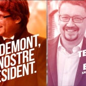 Carteles de Carles Puigdemont y Xavier Domènech para el 21D