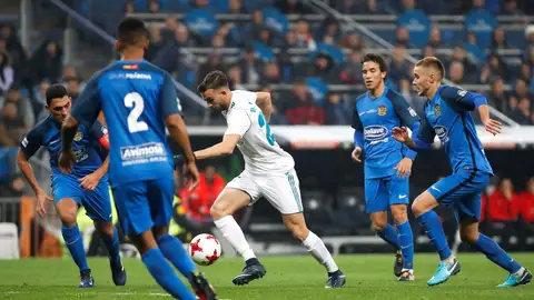 Borja Mayoral, en acción ante el Fuenlabrada Borja Mayoral, en acción ante el Fuenlabrada