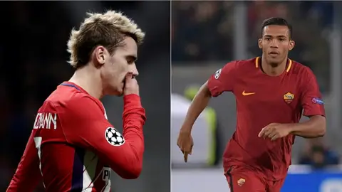 Griezmann y Juan Jesús con sus respectivos equipos Griezmann y Juan Jesús con sus respectivos equipos