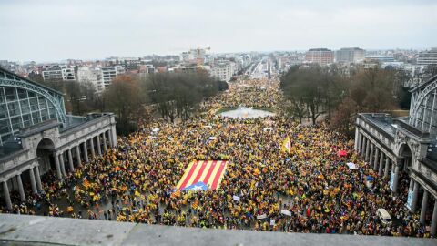 Manifestaci&oacute;n a favor del independentismo en Bruselas