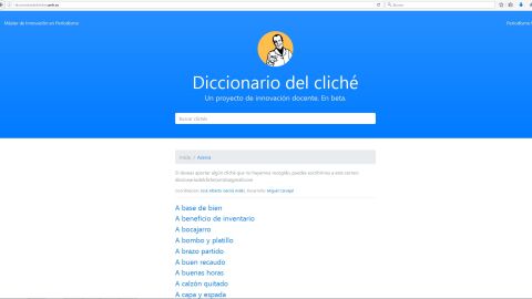 Portada de la web del diccionario del clich&eacute; de la UMH