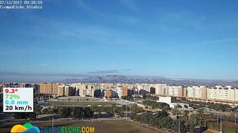 Imagen de la webcam del barrio Altabix/Universidad de TiempoElche.com