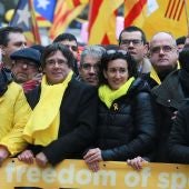 Puigdemont con Marta Rovira en Bruselas