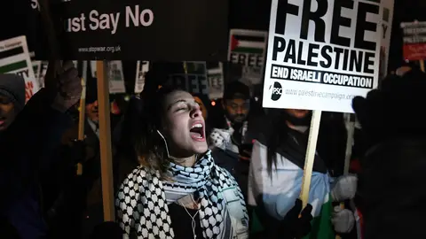 Cientos de personas protestan en Londres por el anuncio de Trump sobre Jerusalén Cientos de personas protestan en Londres por el anuncio de Trump sobre Jerusalén