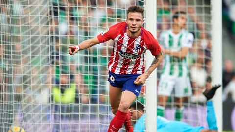Sa&uacute;l celebra su gol con el Atl&eacute;tico de Madrid