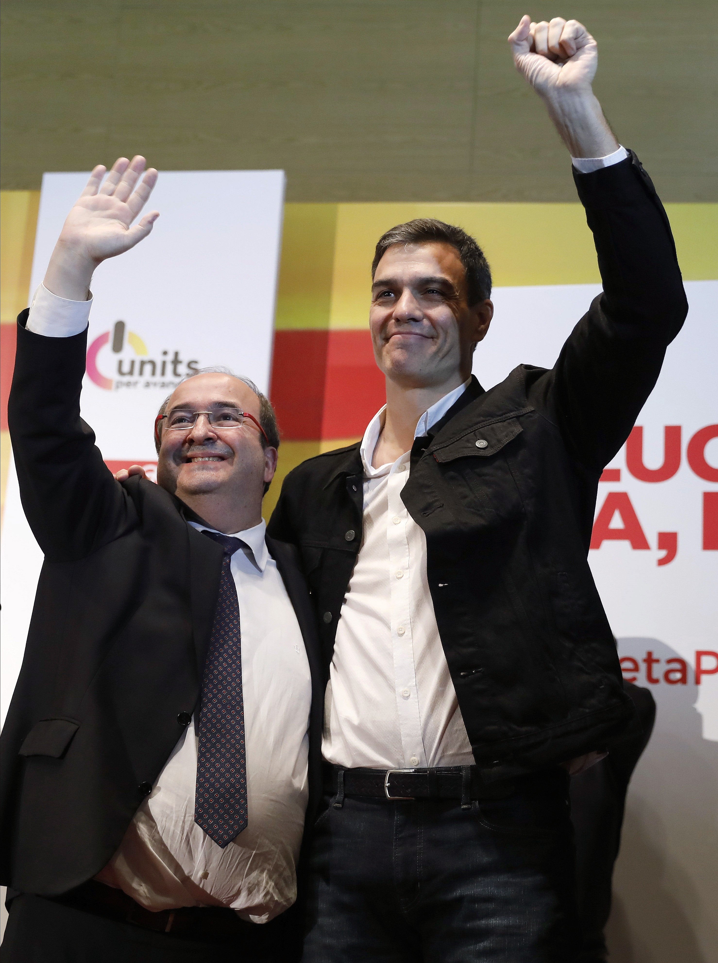 Pedro Sánchez alaba la campaña de Iceta y le ensalza como garante de la "reconciliación" Pedro Sánchez alaba la campaña de Iceta y le ensalza como garante de la "reconciliación"