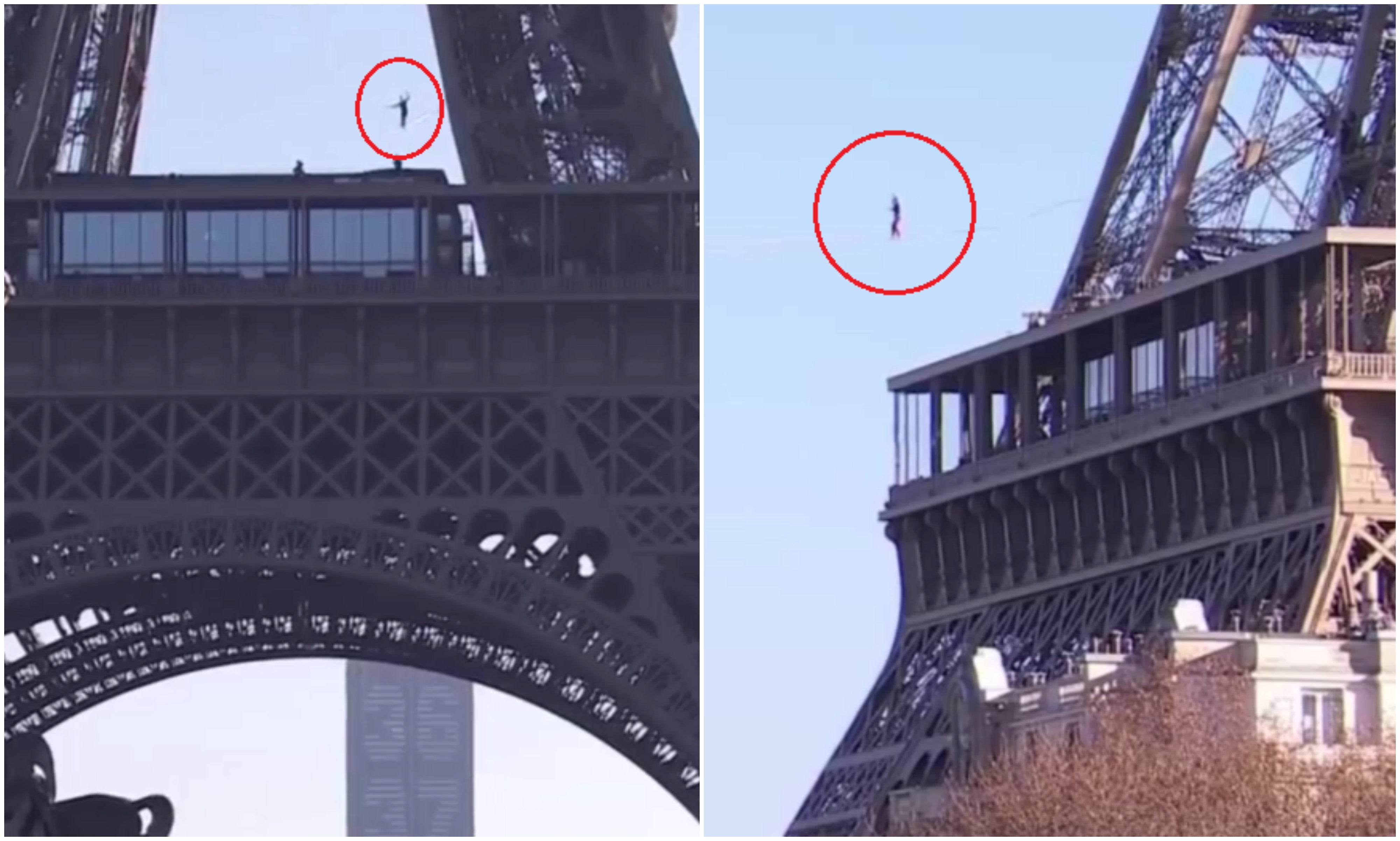 Récord de altura en París: camina desde la Torre Eiffel hasta Trocadero... ¡sobre una cuerda! Récord de altura en París: camina desde la Torre Eiffel hasta Trocadero... ¡sobre una cuerda!