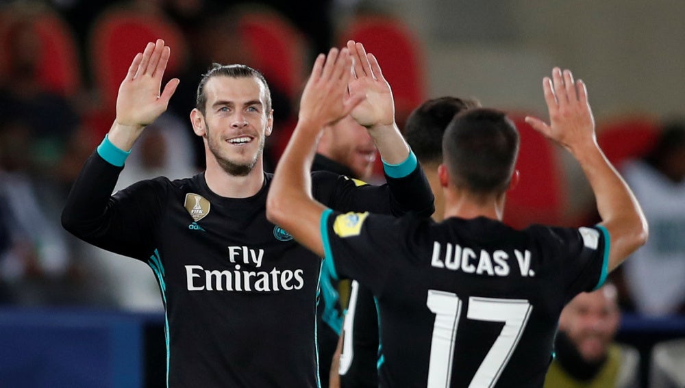 Bale y Lucas Vázquez celebran el gol de la victoria