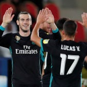 Bale y Lucas Vázquez celebran el gol de la victoria