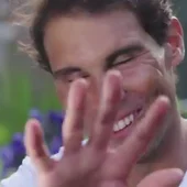 Nadal, en pleno ataque de risa Nadal, en pleno ataque de risa
