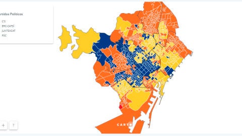 Mapa barrios de Barcelona