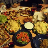 Variedad de platos y comidas en Navidad Variedad de platos y comidas en Navidad