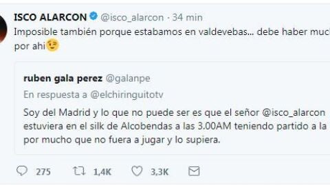 Respuesta de Isco a un tuitero
