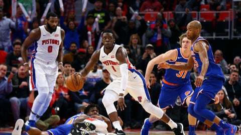 Reggie Jackson, en acci&oacute;n ante los Knicks