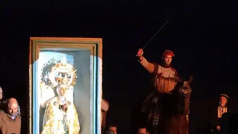 Representación del hallazgo del arca con la imagen de la Virgen de la Asunción en 2016 Representación del hallazgo del arca con la imagen de la Virgen de la Asunción en 2016