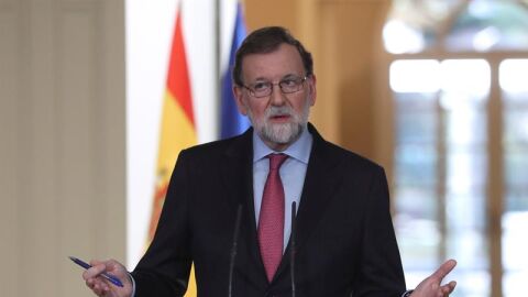 El presidente del Gobierno, Mariano Rajoy, durante la rueda de prensa posterior a la reuni&oacute;n del Consejo de Ministros