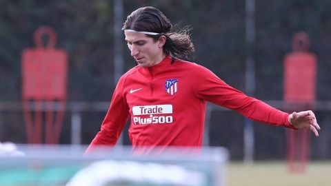 Filipe Luis, en un entrenamiento