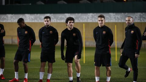 El Bar&ccedil;a, en un entrenamiento
